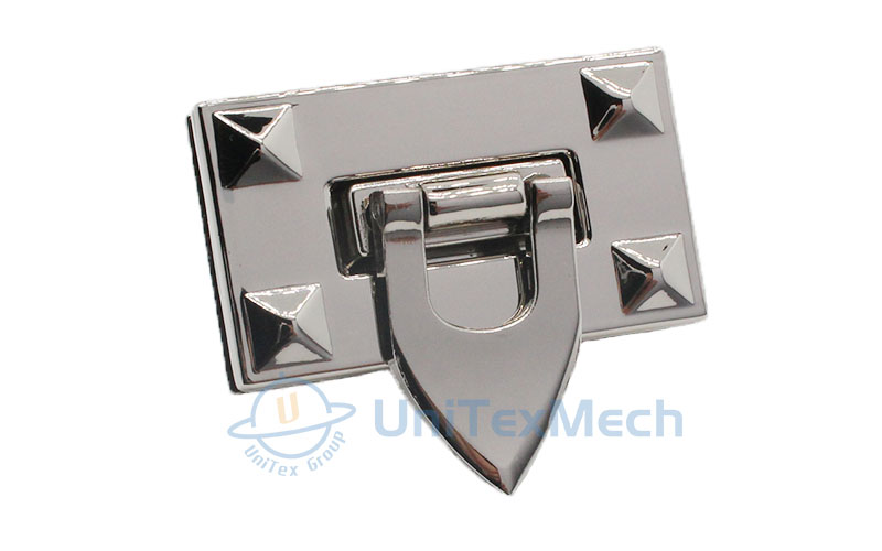 Rectangle Flip Handbag Lock Metal Turn Lock 10-0017