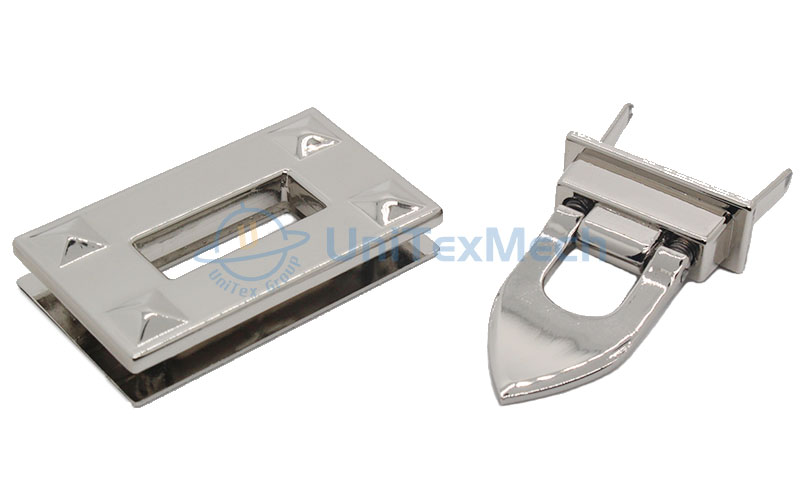 Rectangle Flip Handbag Lock Metal Turn Lock 10-0017