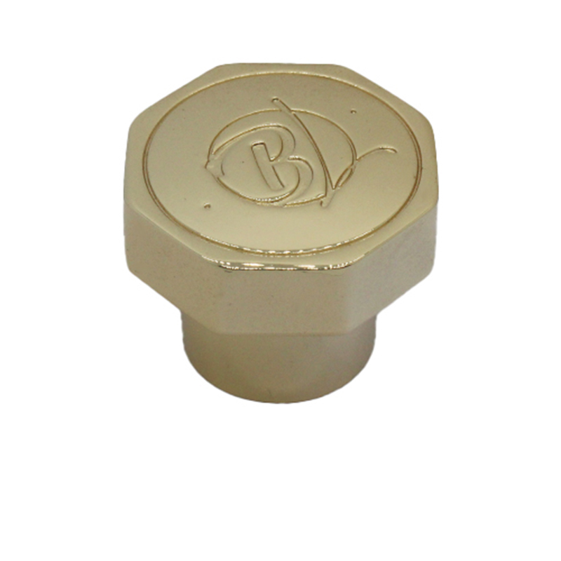 Octagon Shape Alloy Gold Perfume Bottle Cap 40-0011