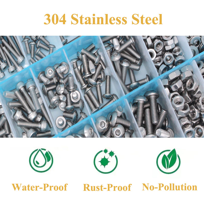 304 Stainless Steel Assorted Screws Kit A113